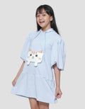 Aero Hoody Cat Pocket Midi Dress Long Sleeve Girls