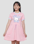 Aero Hand Rib Hello Cat Midi Dress for Girls