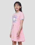 Aero Hand Rib Hello Cat Midi Dress for Girls
