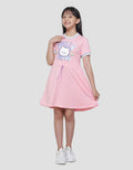 Aero Hand Rib Hello Cat Midi Dress for Girls