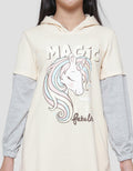 Aero Hoody Magic Unicorn Midi Dress Long Sleeve Girls