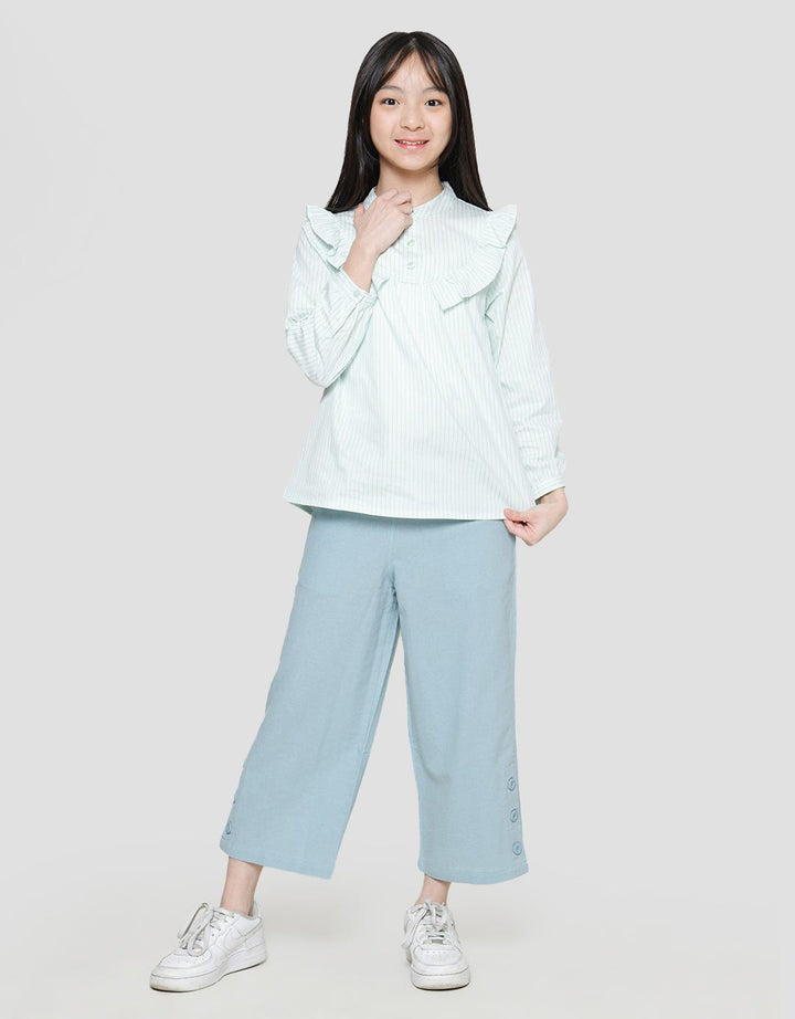 Aero Stripe Krah Bamus Dada Geber Kemeja Anak Perempuan