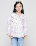 Aero Bunny Rainbow Kemeja Lengan Panjang Anak Perempuan