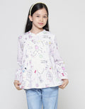 Aero Print Cat Miao Girls Long Sleeve Shirt