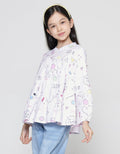Aero Print Cat Miao Girls Long Sleeve Shirt