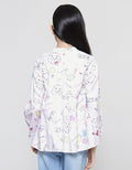 Aero Print Cat Miao Girls Long Sleeve Shirt