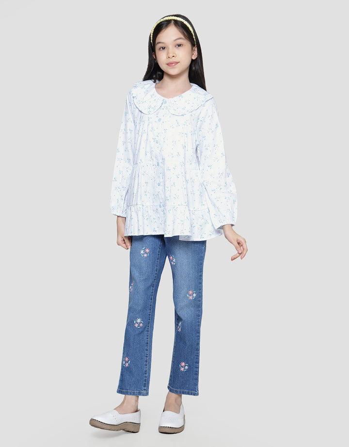 Aero Shirt Stripe Flower Leaf Girls