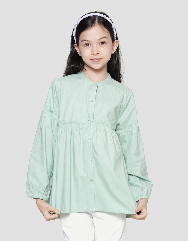 Aero Kemeja Polos Babydol Kerah Shanghai Anak Perempuan