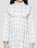 Aero Big Collar Checked Midi Dress Anak Perempuan
