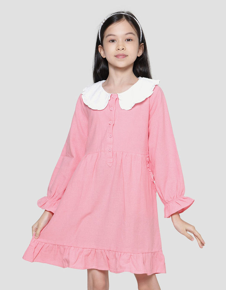 Aero Lace Collar Midi Dress Anak Perempuan