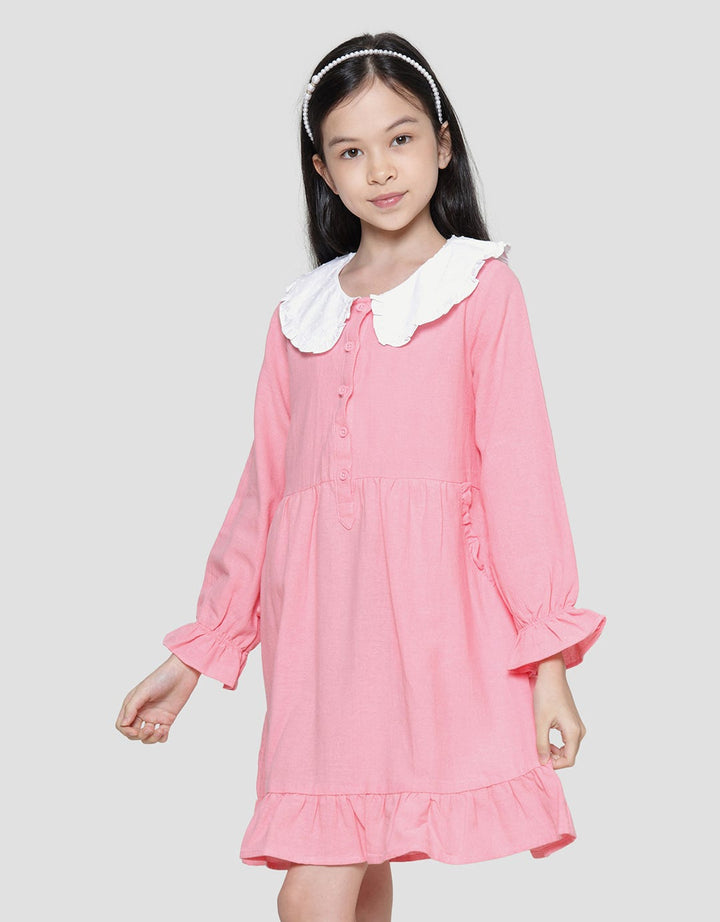 Aero Lace Collar Midi Dress Anak Perempuan