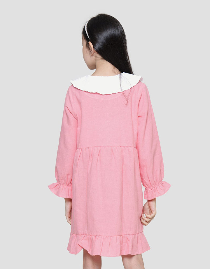 Aero Lace Collar Midi Dress Anak Perempuan