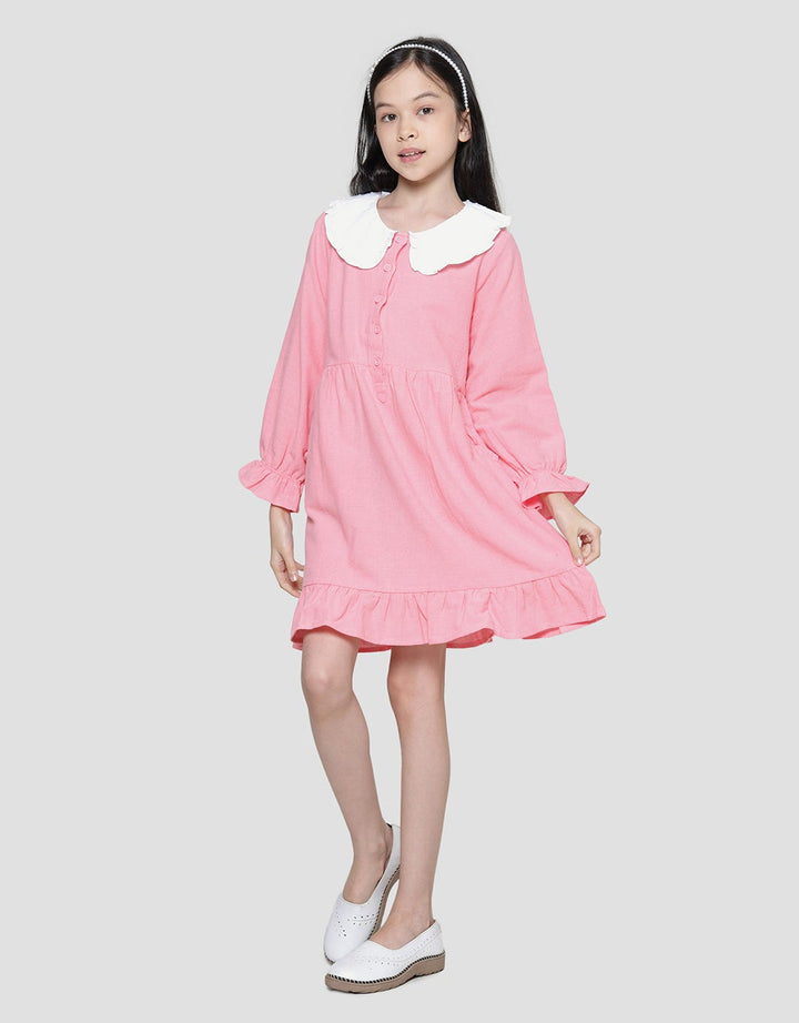 Aero Lace Collar Midi Dress Anak Perempuan