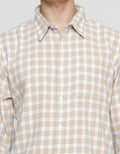 Details Checks Flannel Robby Fit Men's Long Sleeve Shirt