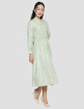 Suko Gaun Print Volume Dress Lengan Panjang Wanita