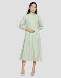 Suko Gaun Print Volume Dress Lengan Panjang Wanita