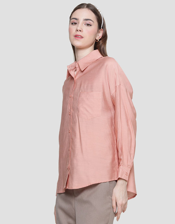 Nevada Linen Look Kemeja Plain Wanita