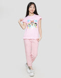 Character Ombre Short Sleeve T-shirt for Girls Ruffle Sleeve