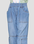 Nevada Wideleg With Stropper Cargo Denim Anak Perempuan