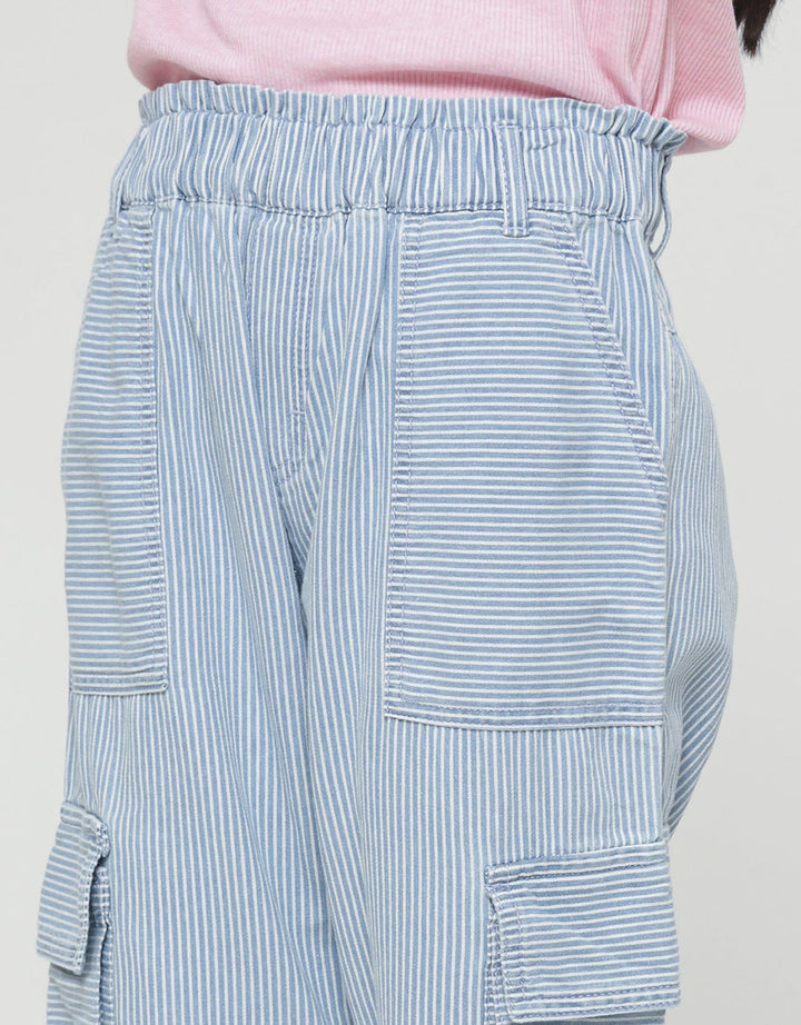 Nevad Cargo Stripes With Stropper Celana Denim Anak Perempuan
