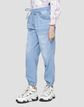 Nevada Jogger Denim Washed Anak Perempuan With Tali Pinggang