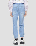 Nevada Jogger Denim Washed Anak Perempuan With Tali Pinggang