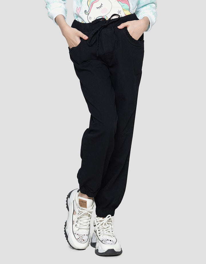 Nevada Solid Washed Girls Jogger Pants