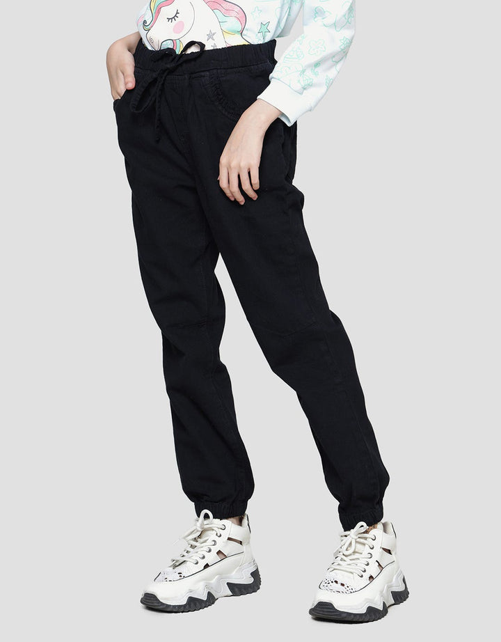 Nevada Solid Washed Girls Jogger Pants