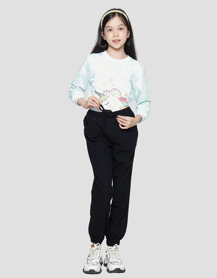 Nevada Solid Washed Girls Jogger Pants