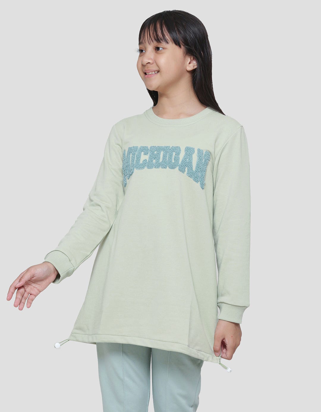 Nevada Chenille City Drawstring Waist Girls Tunic Sweater