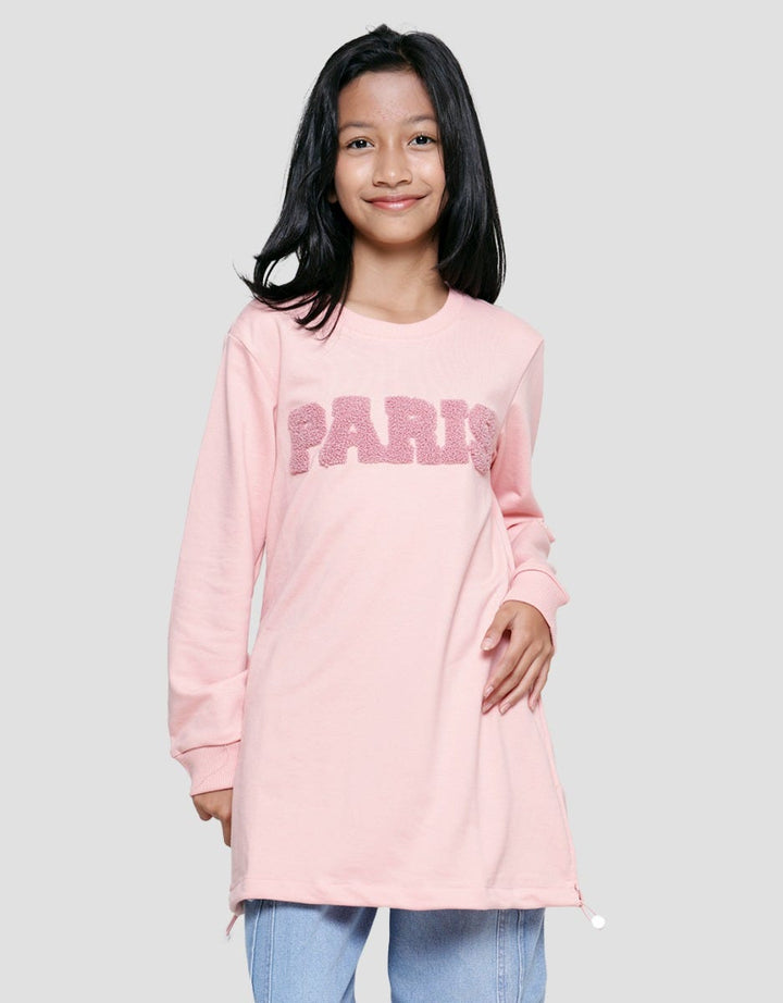 Nevada Girls Drawstring Waist Chenille City Tunic Sweater