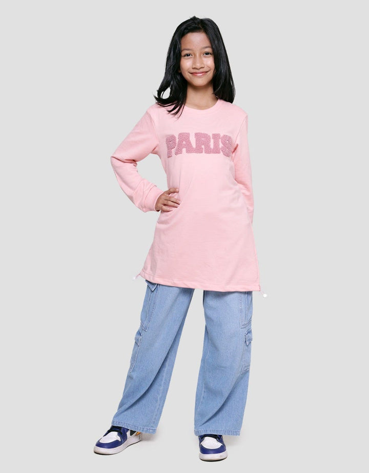 Nevada Girls Drawstring Waist Chenille City Tunic Sweater