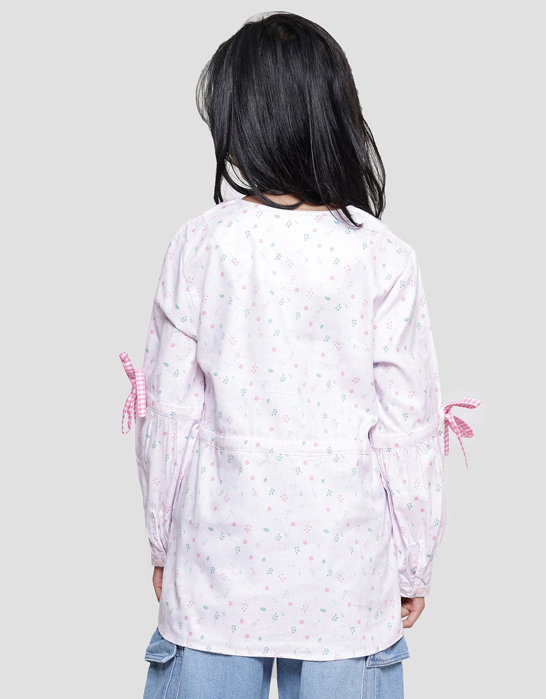 Nevada Flower Round Neck Kemeja Anak Perempuan