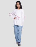 Nevada Flower Round Neck Kemeja Anak Perempuan