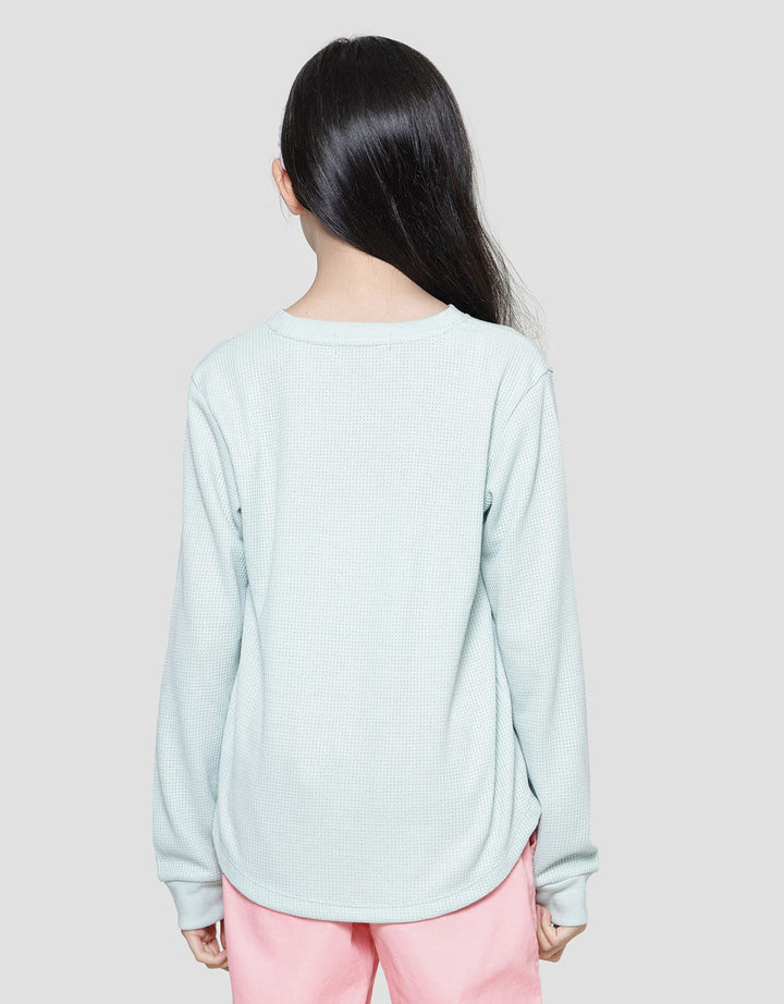 Nevada Texture Round Neck Kaos Anak Perempuan