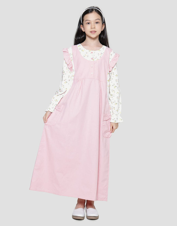 Nevada Maxi Dress Woven Ruffle Anak Perempuan Full Print Flowers