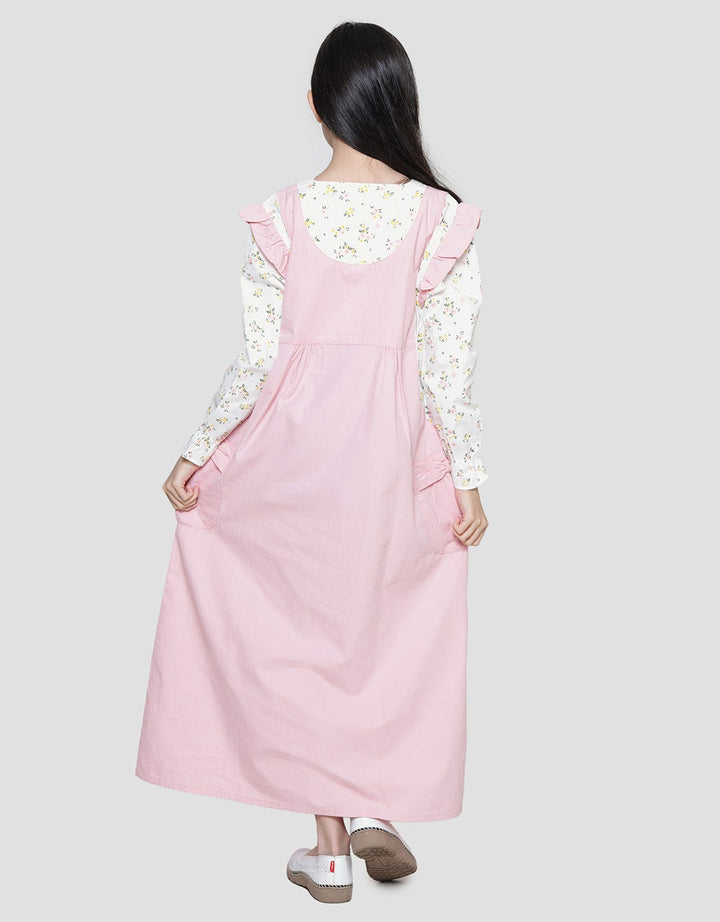 Nevada Maxi Dress Woven Ruffle Anak Perempuan Full Print Flowers
