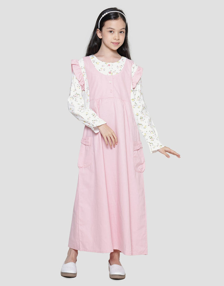 Nevada Maxi Dress Woven Ruffle Anak Perempuan Full Print Flowers