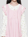 Nevada Maxi Dress Woven Ruffle Anak Perempuan Full Print Flowers