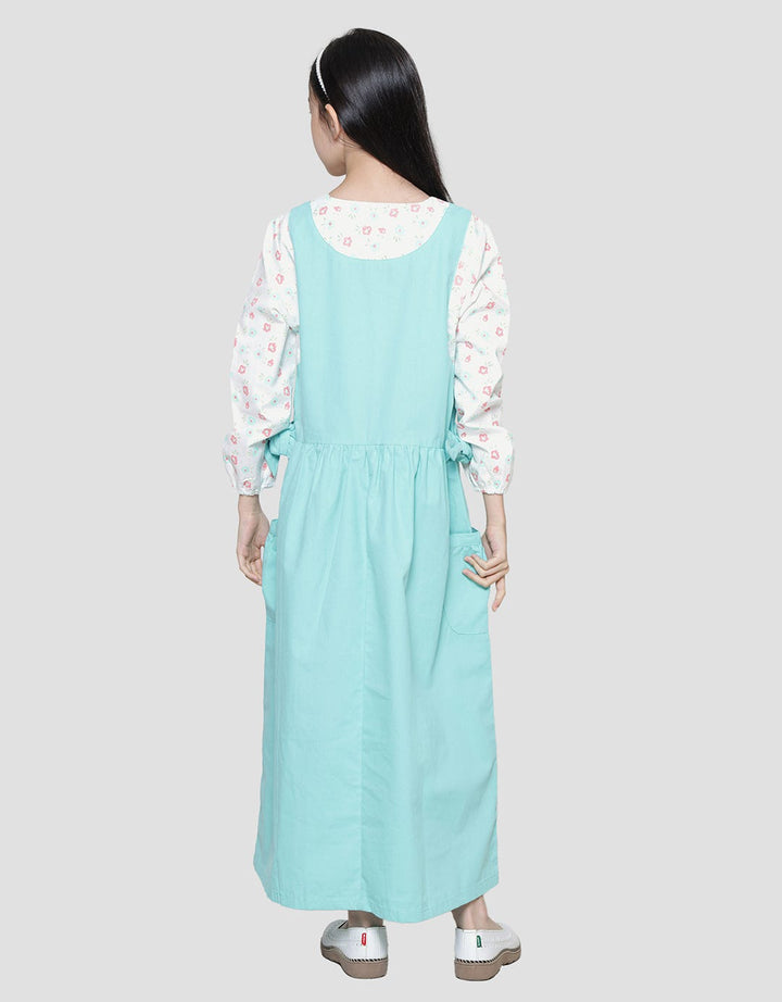 Nevada Woven Combination Print Flowers Maxi Dress Anak Perempuan