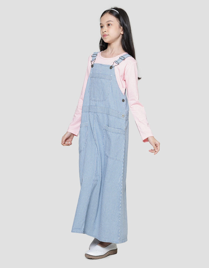 Nevada Denim Stripe Overall With Inner Maxi Dress Anak Perempuan