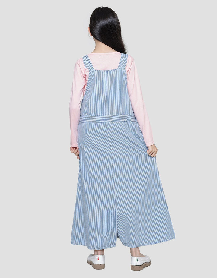 Nevada Denim Stripe Overall With Inner Maxi Dress Anak Perempuan