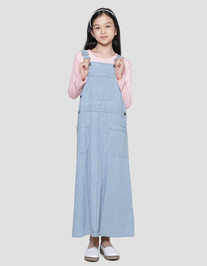 Nevada Denim Stripe Overall With Inner Maxi Dress Anak Perempuan