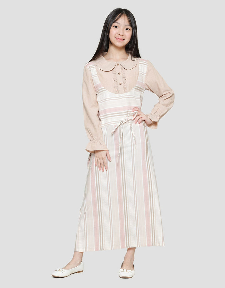 Nevada Maxi Dress Woven Overall Stripes Anak Perempuan