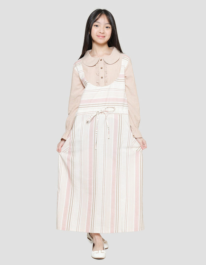 Nevada Maxi Dress Woven Overall Stripes Anak Perempuan