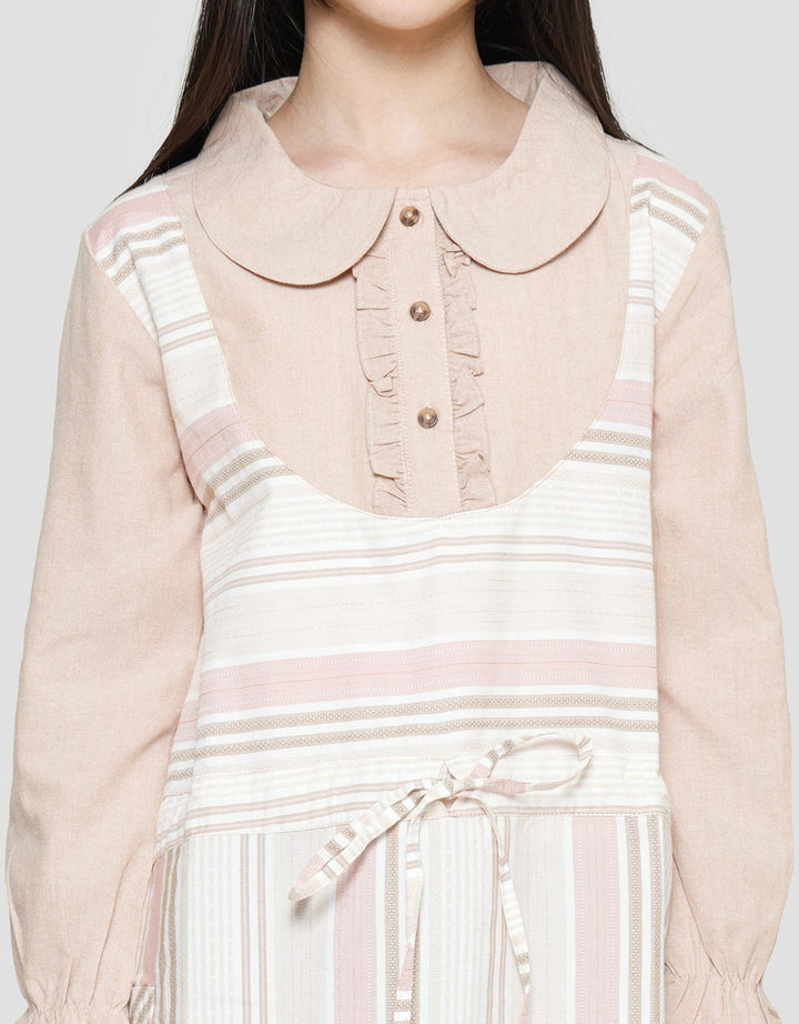Nevada Maxi Dress Woven Overall Stripes Anak Perempuan
