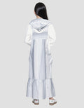 Nevada Woven Overall Stripes With Hoodie Maxi Dress for Girls