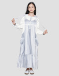 Nevada Woven Overall Stripes With Hoodie Maxi Dress for Girls