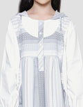 Nevada Woven Overall Stripes With Hoodie Maxi Dress for Girls