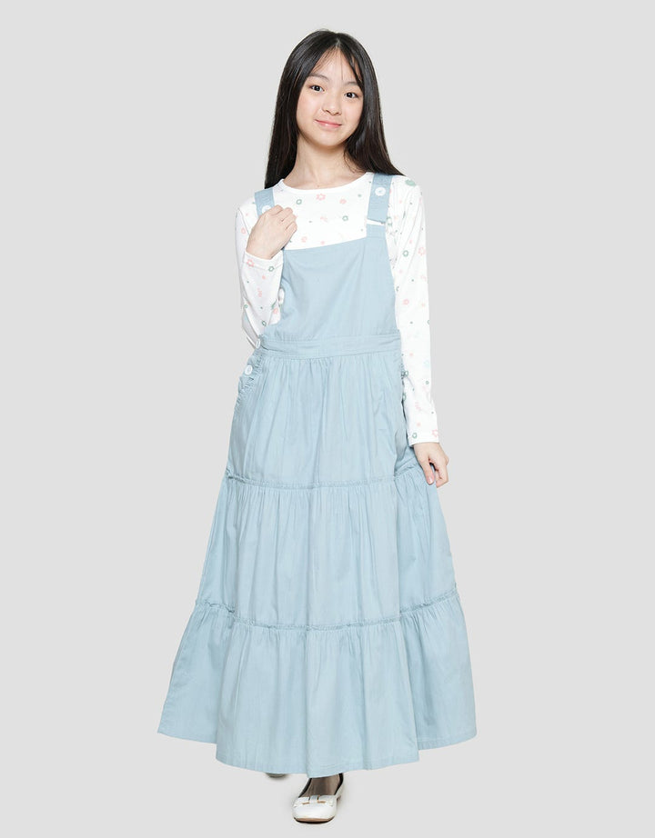 Nevada Print Inner Maxi Dress Woven Overall Anak Perempuan